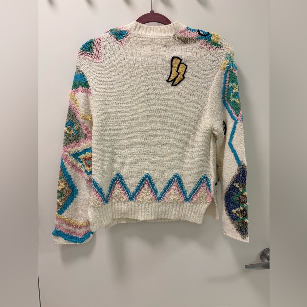 Zadig & Voltaire Sonny Kilim Carpet Intarsia Multicolor Sweater Size XS - Picture 3 of 11